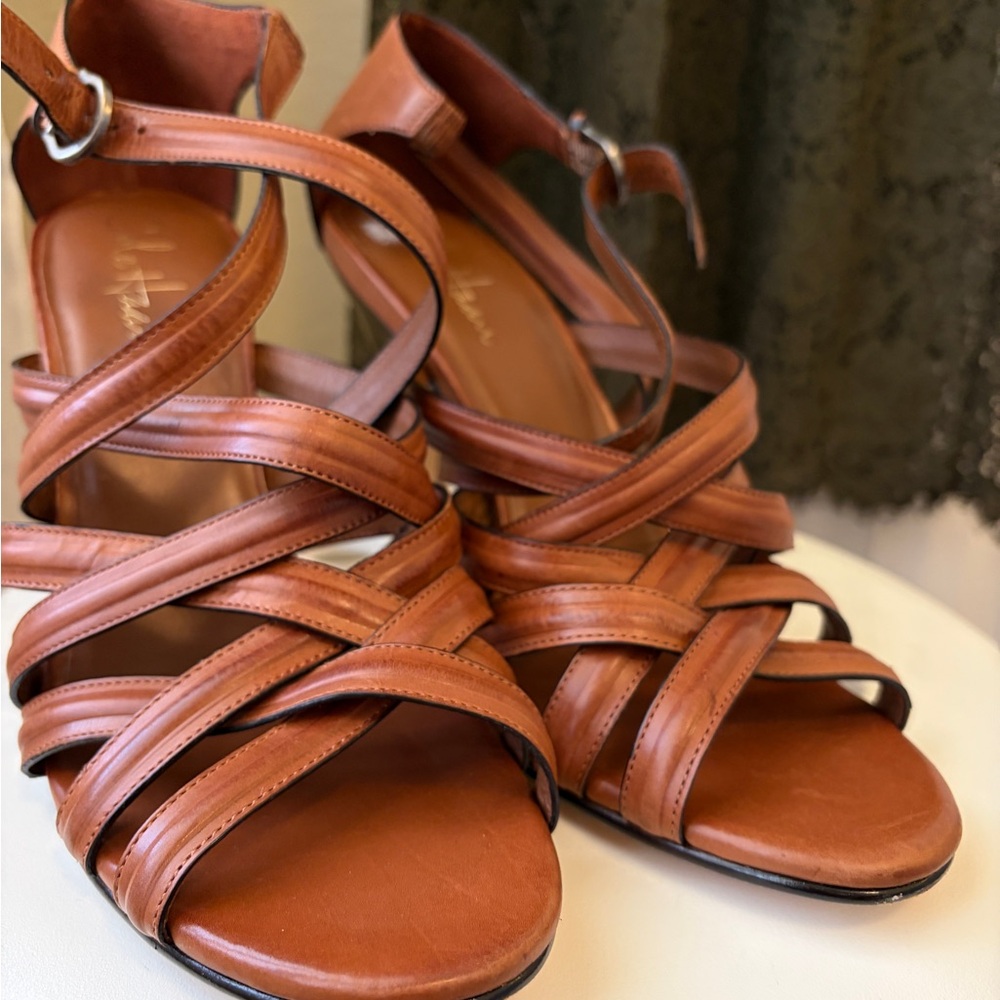 Elegant High Quality Brown Strappy Sandals, Cole Haan Nike Air Collaboration